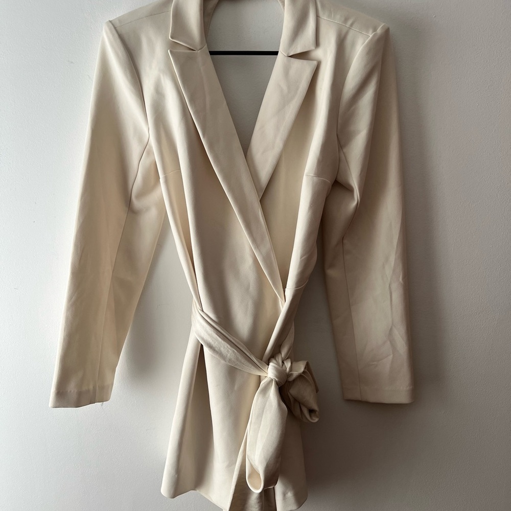 Express Cream Women's Wrap Romper